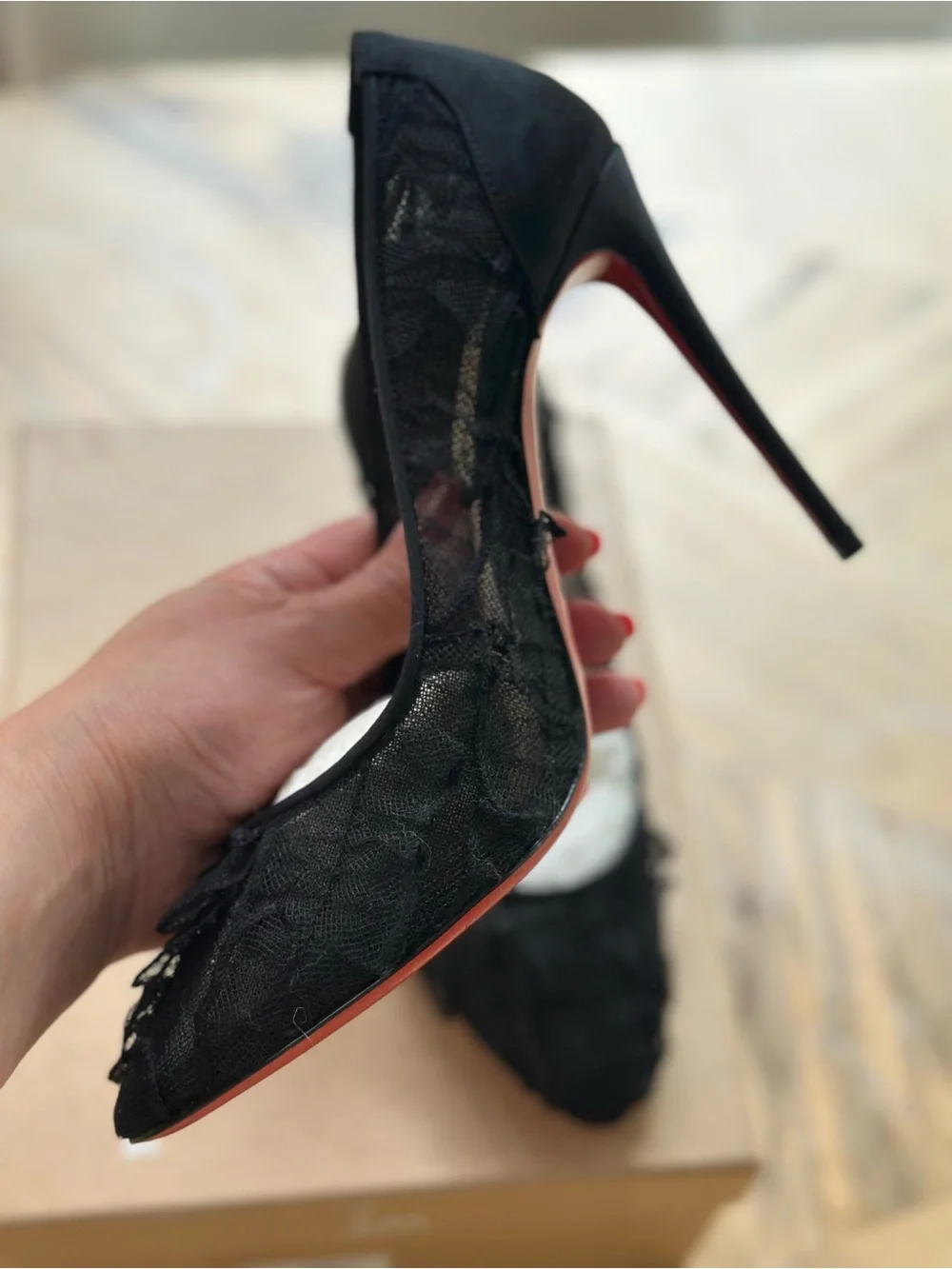 Christian Louboutin Eloise Lace 100 Pumps Black 38